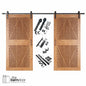 Diamond Pattern Double Door Barn Door Kit | Black Barn Door Hardware