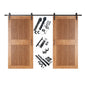 Vertical Slat Double Door Barn Door Kit | Black Barn Door Hardware