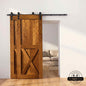 Classic Single Bypass 2 Door Barn Door Kit | Black Hardware