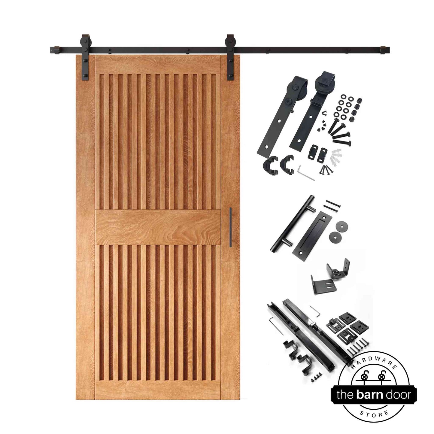 Vertical Slat Barn Door Kit | Black Hardware