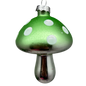 Green  Glow-In-The-Dark Glass Mushroom Ornament
