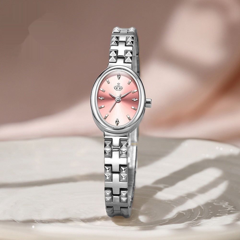 Affordable Luxury Quartz Watch With A Steel Bracelet For Women