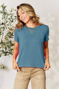 Soft Rayon Crewneck Tee with Short Sleeves