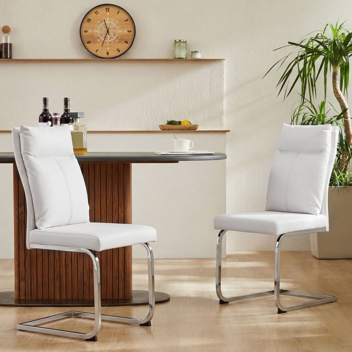 Modern Dining Chair SetWith Soft Cushion Backrest (2 Pieces)