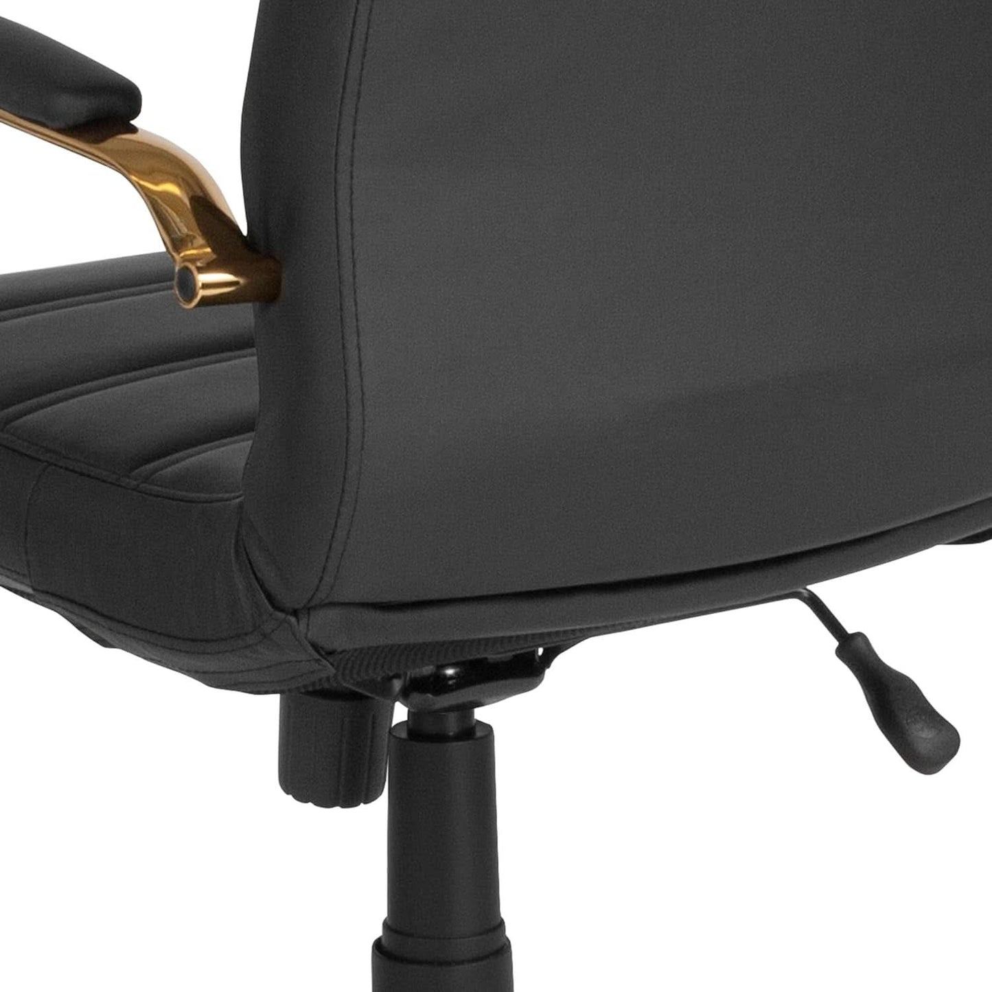 LeatherSoft Mid-Back Office Chair With Adjustable Height