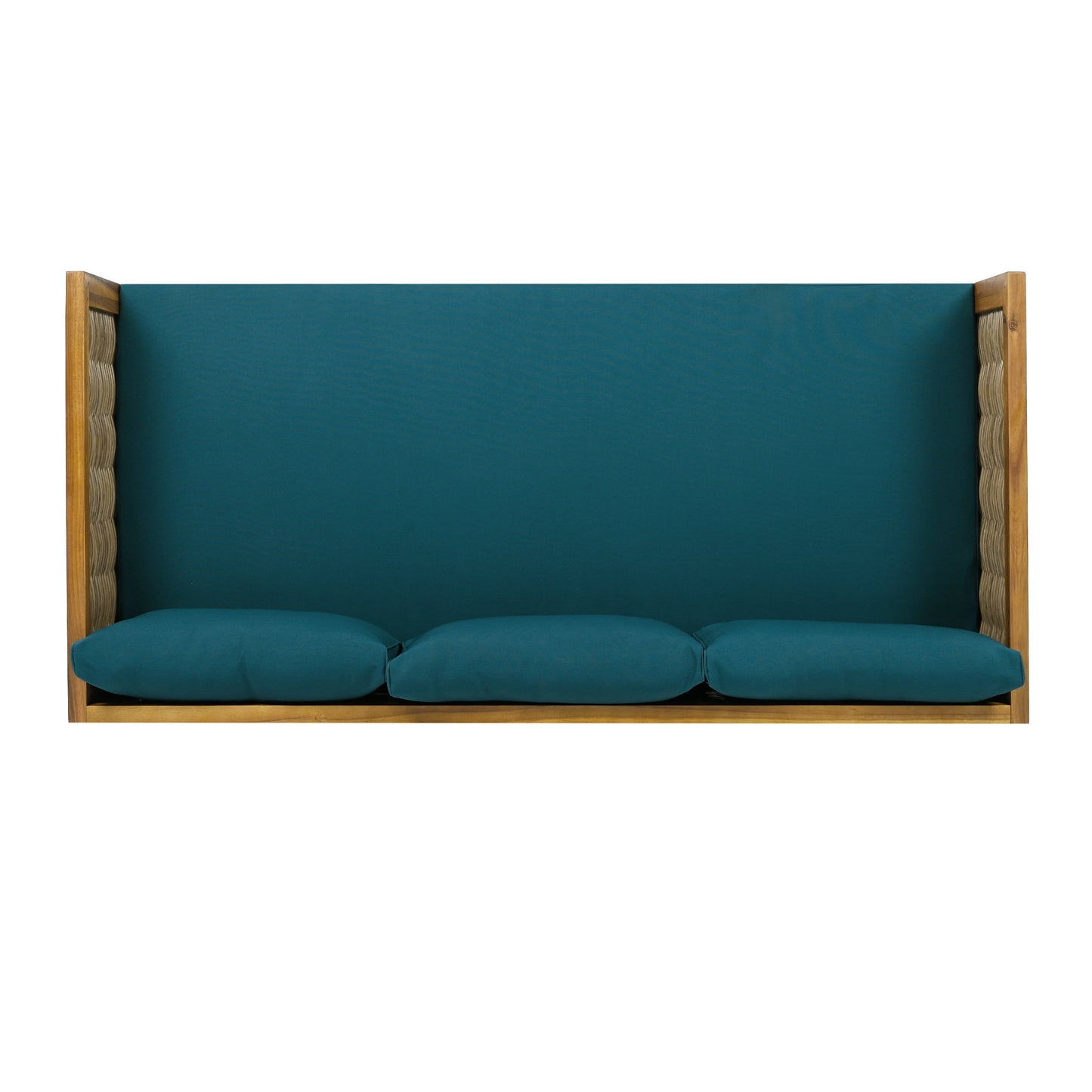 Outdoor Patio Set Acacia Wood Wicker Teak Dark Teal Daybed 2 Piece 600 LB