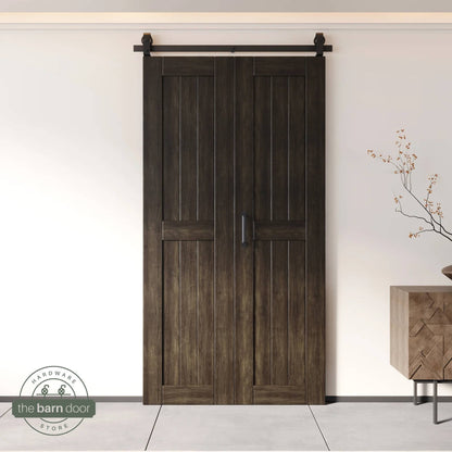 2-Door Bifold Barn Door Kit | Black Hardware
