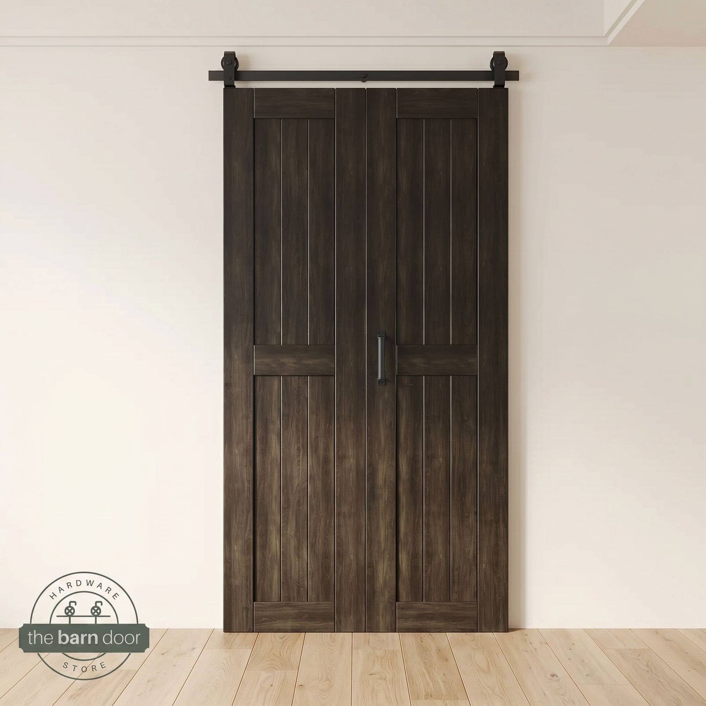 2-Door Bifold Barn Door Kit | Black Hardware