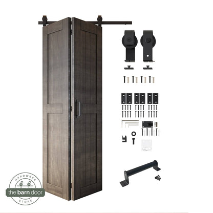 2-Door Bifold Barn Door Kit | Black Hardware