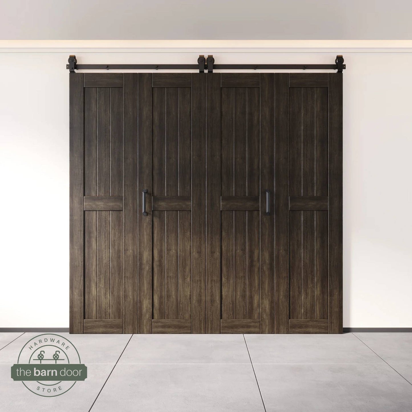 4-Door Bifold Barn Door Kit | Black Hardware