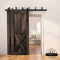 Classic Double Bypass 2 Door Barn Door Kit | Black Hardware