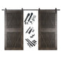 Diamond Pattern Double Door Barn Door Kit | Black Barn Door Hardware