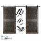 Diamond Pattern Double Door Barn Door Kit | Black Barn Door Hardware