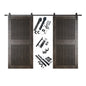 Vertical Slat Double Door Barn Door Kit | Black Barn Door Hardware