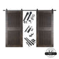 Vertical Slat Double Door Barn Door Kit | Black Barn Door Hardware