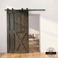 Classic Single Bypass 2 Door Barn Door Kit | Black Hardware