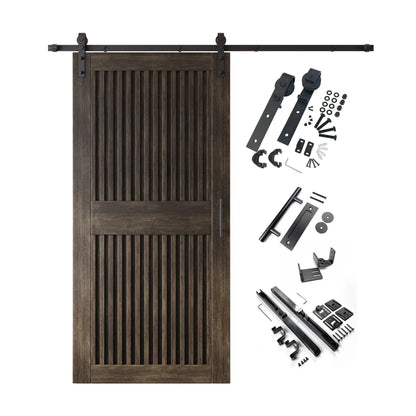 Vertical Slat Barn Door Kit | Black Hardware
