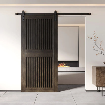 Vertical Slat Barn Door Kit | Black Hardware