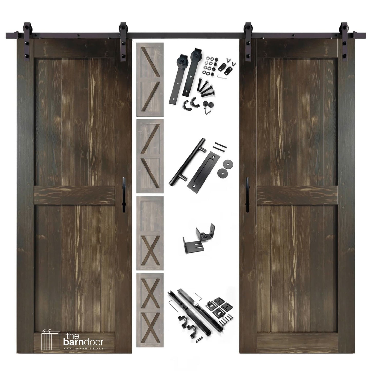 Classic Double Barn Door Kit | Black Hardware