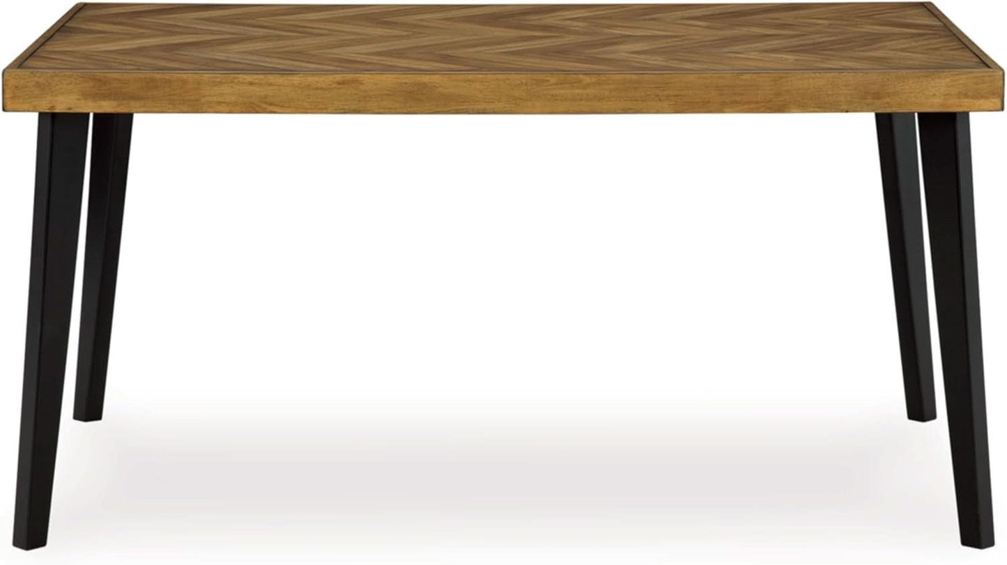 Blondon 60 Inch Solid Wood Dining Set Brown Finish Durable Construction