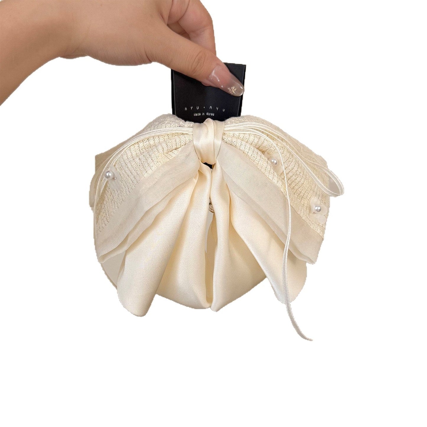 New Sweet Lace Fabric Bow Ponytail Clip