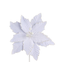 Poinsettia Pick - White - 12 inch Bloom - 10 Inch Stem