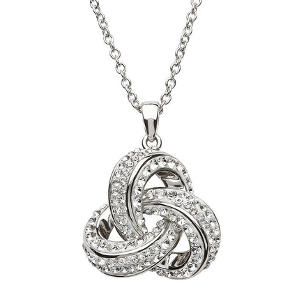 Sterling Silver Trinity Necklace With SW Crystals