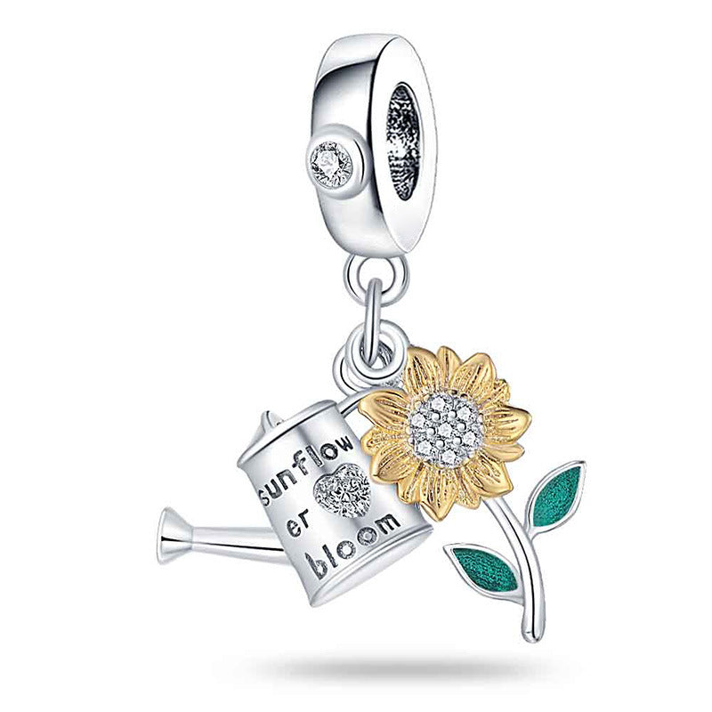 Sunflower-shaped Copper Bead Pendant Bracelet Accessory