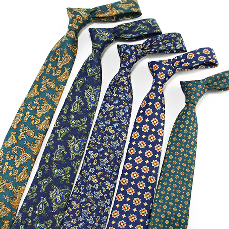 Korean-style Retro Hong Kong style Floral Casual Tie