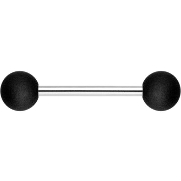 Black Silicone Coated Acrylic Ball End Barbell Tongue Ring