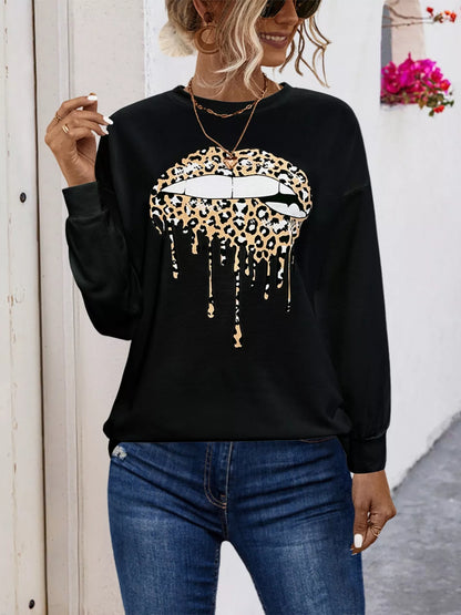 Graphic Round Neck Dropped Shoulder T-Shirt