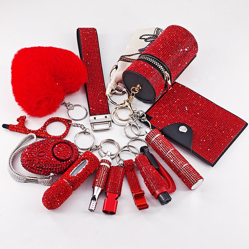 Multifunctional Portable Womens 12-Piece Keychain Set
