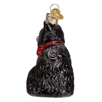 Tuxedo Kitty Glass Ornament