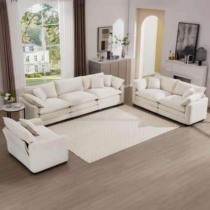 Elegant Oversized Sectional Sofa Set With Deep Seats And Flexible Layout