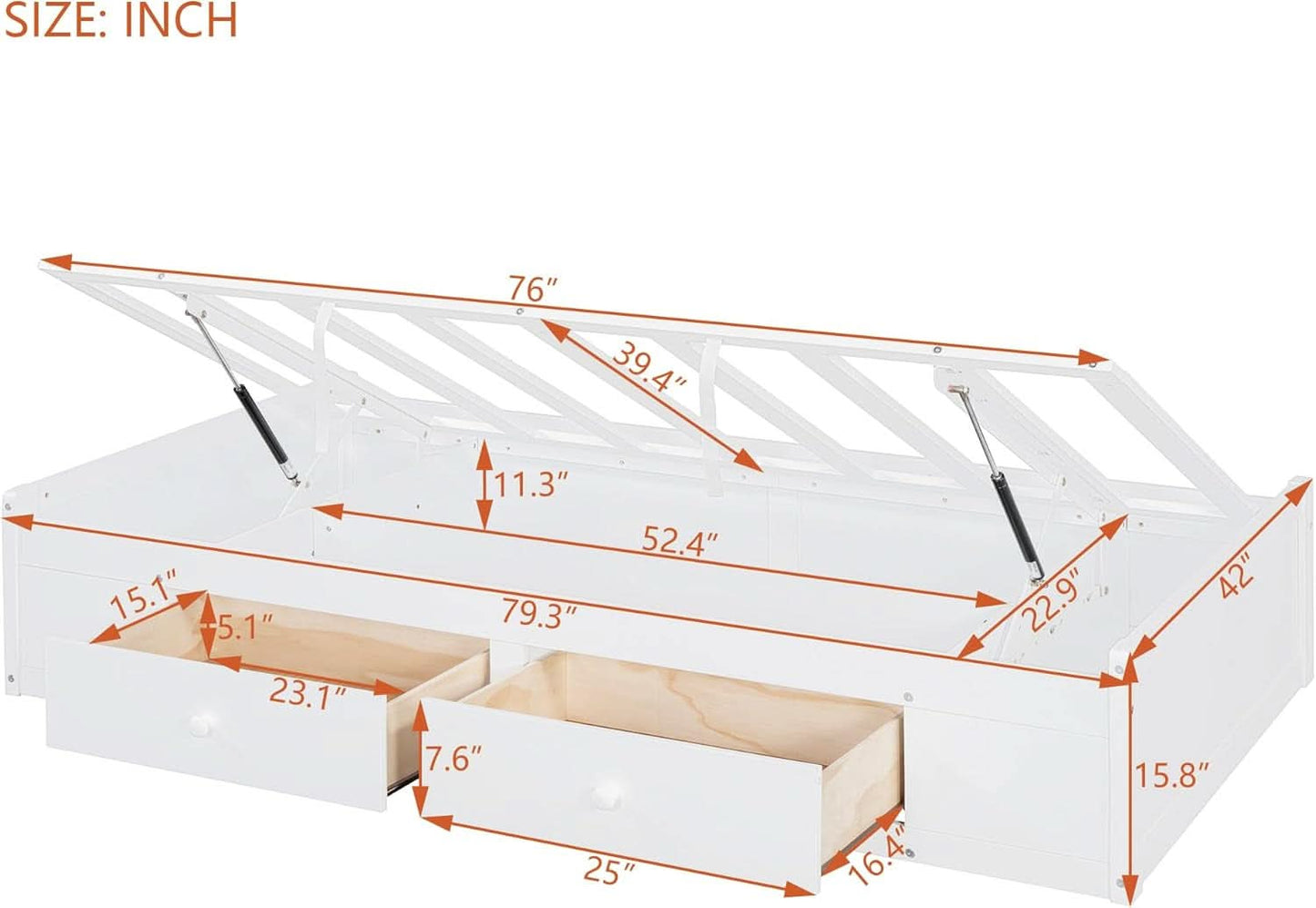 White Twin Over Twin Bunk Bed With Drawers And Wardrobe