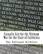 Casualty List for the Vietnam War for the State of California - Paperback