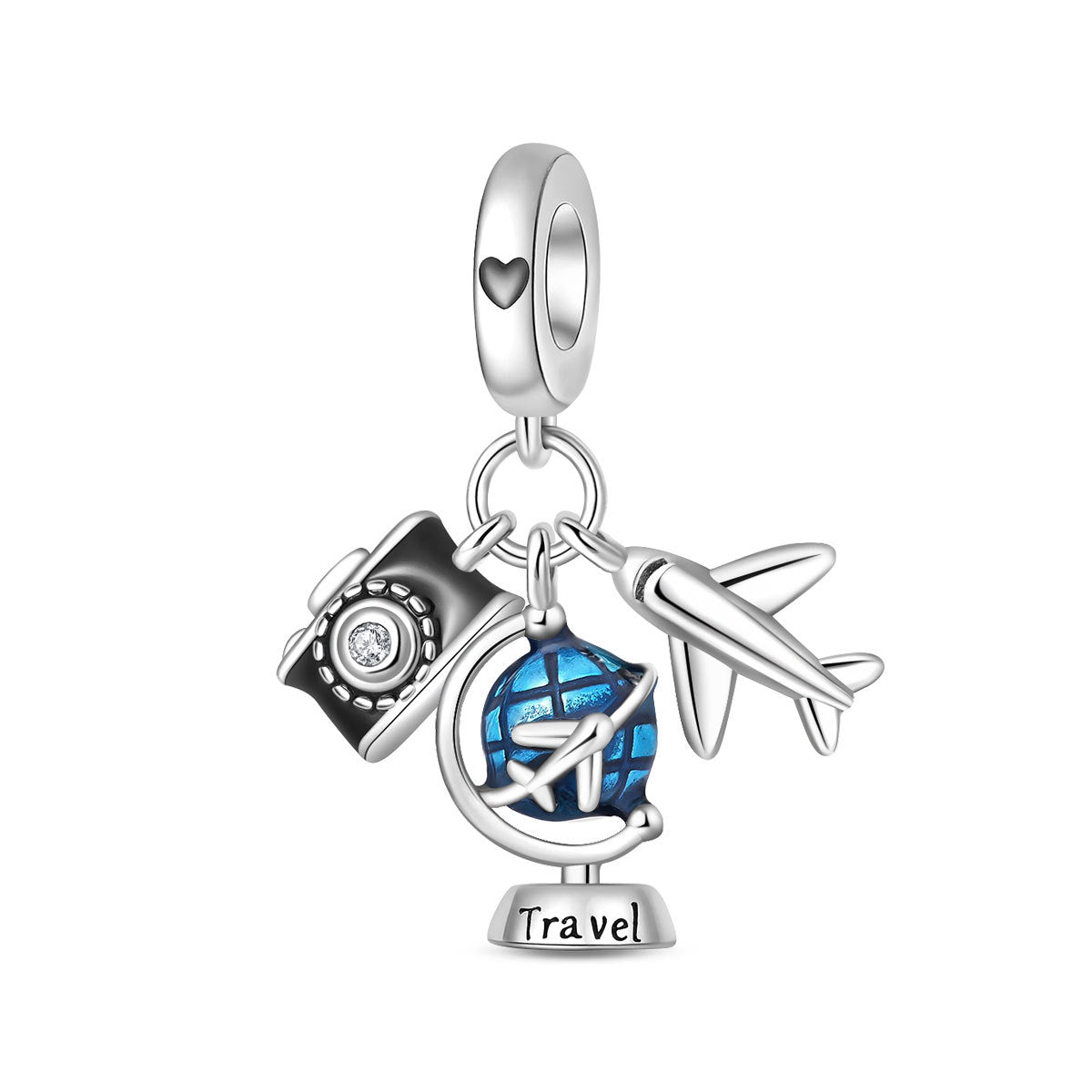 Airplane Suitcase World Travel DIY Bead Pendant Jewelry Accessory