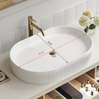 Modern 39.3 Wall-Mounted Bathroom Vanity with Oval Ceramic Sink Floating Vani...
