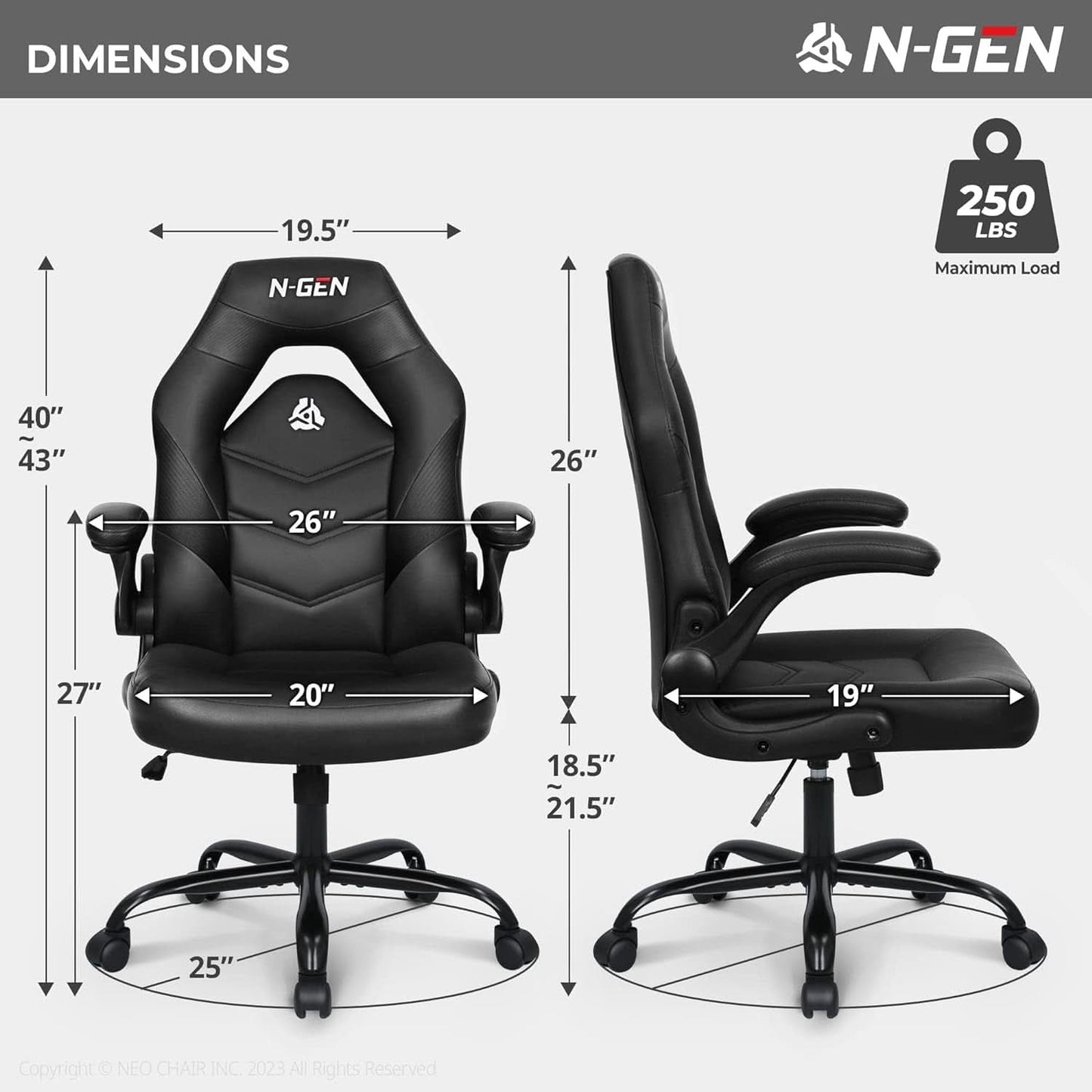 Ergonomic Gaming Chair Black With Premium Lumbar Support