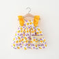 Baby Girl Flounced Sleeve Dress Free Bamboo Basket Satchel