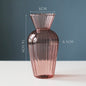 Retro Glass Vase Flower Transparent Brown Yellow Simple Table Setting Art