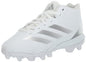 adidas Adizero Impact.2 Spark Molded Football Sneaker White/Silver Metallic/White 6 US Unisex Big Kid