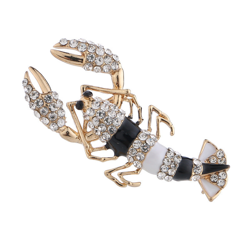 Enamel-dripped Lobster Brooch Accessory For Women