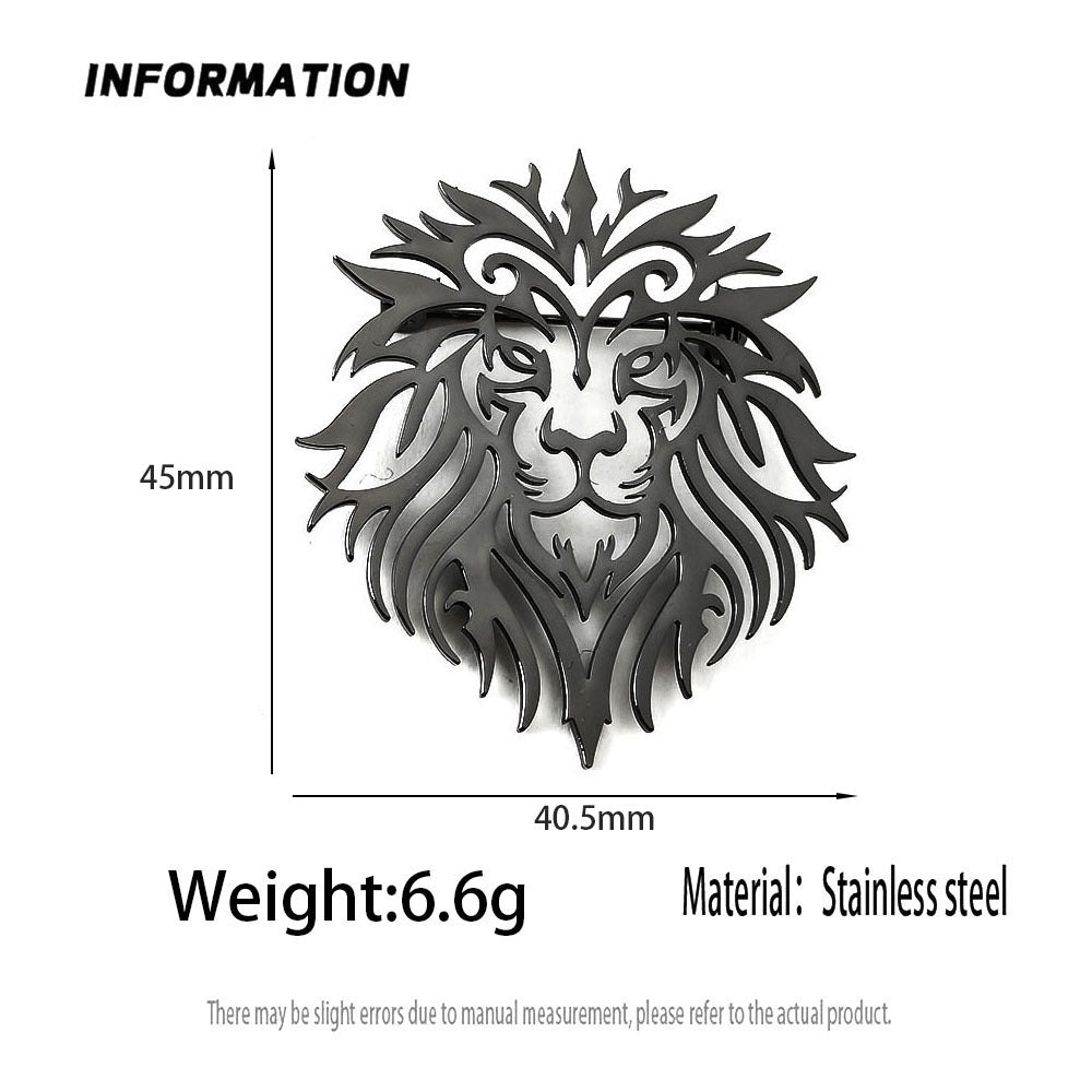 Retro Hollowed-Out Lion Brooch Accessory