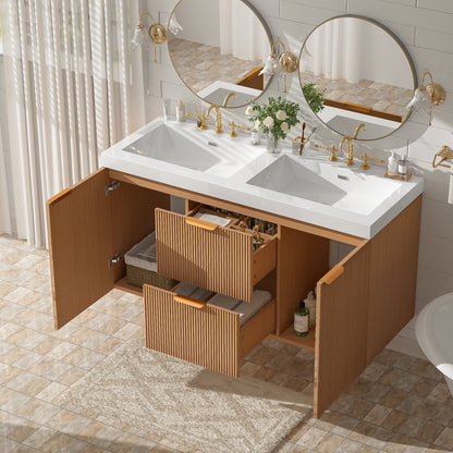Modern 47.24 Inch Double Sink Bathroom Vanity with SMC Top, MDF Cabinet
