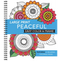 Large Print Easy Color & Frame - Peaceful: Featuring 31 Relaxing Coloring Pages - Spiral