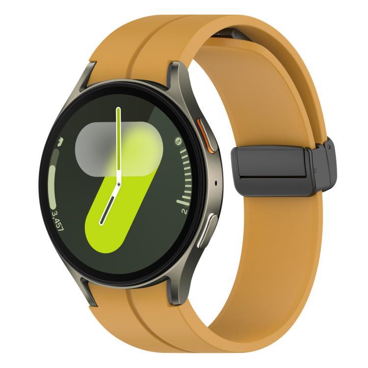 Folding Magnetic Black-clasp Silicone Watch Strap