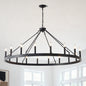 Chandelier Wagon Wheel Matte Black 18-Light 53.15 In E12