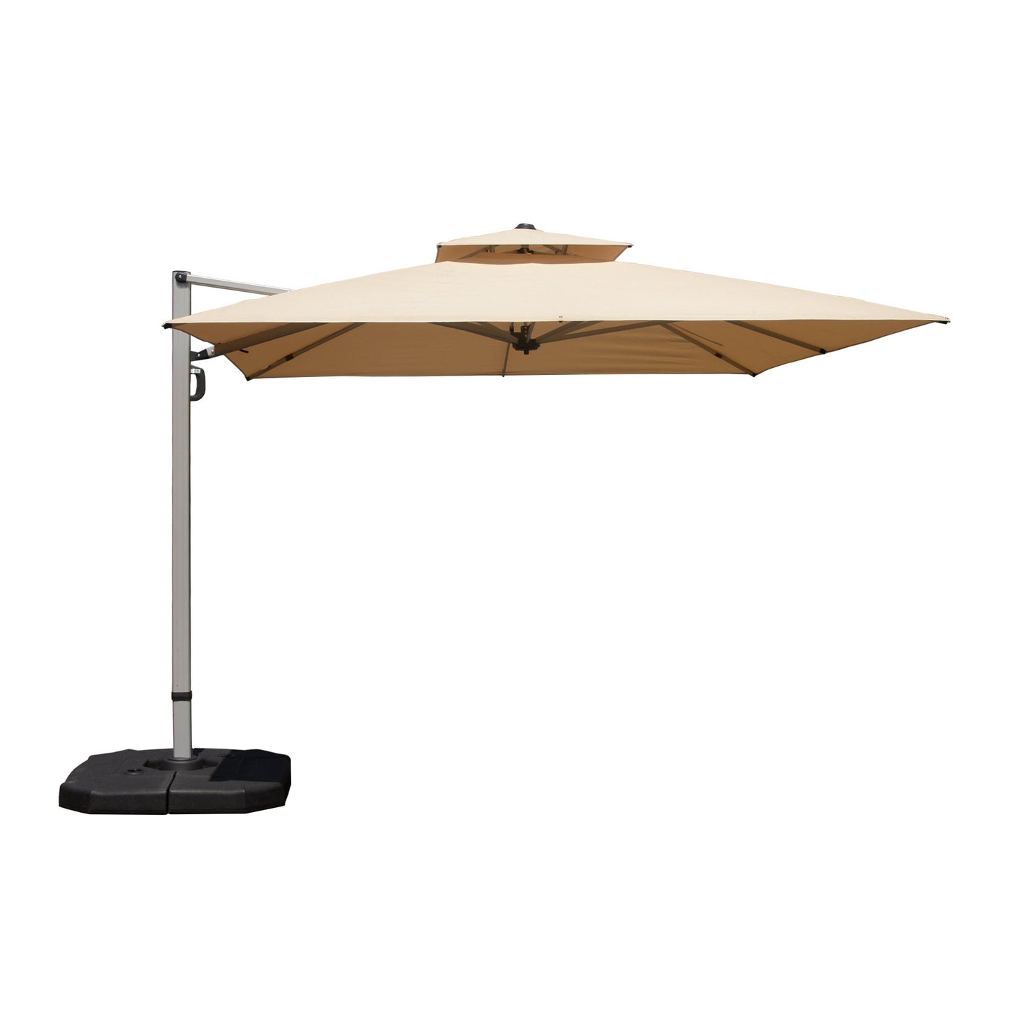 9 Ft Cantilever Patio Umbrella Tilt Aluminum Beige 360 Rotation