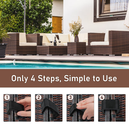 Outdoor Sectional Connector Clips Nylon Black Set of 10 Windproof